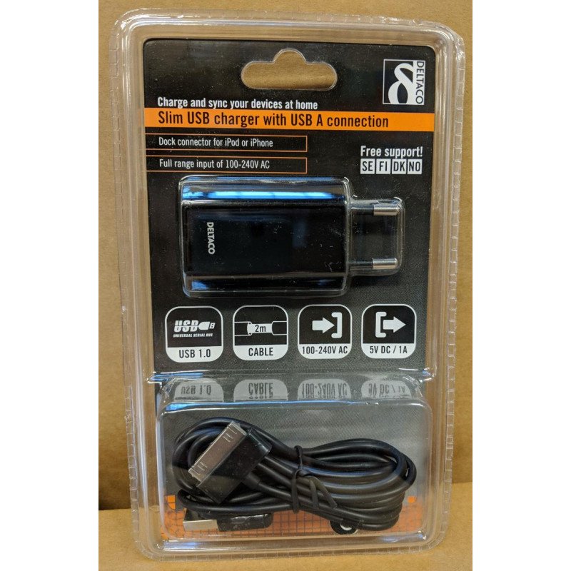 Opladere og kabler - USB-lader og iPhone-kabel