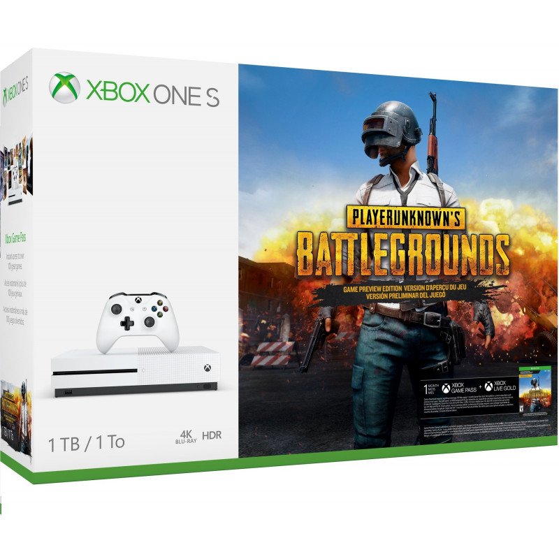 Spil & minispil - Xbox One S 1TB inkl Playerunknown\'s Battlegrounds (PUBG)