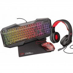 Gaming-paket med tangentbord, mus, headset och musmatta