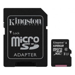 Minneskort - Kingston microSDXC + SDXC 128GB (Class 10)