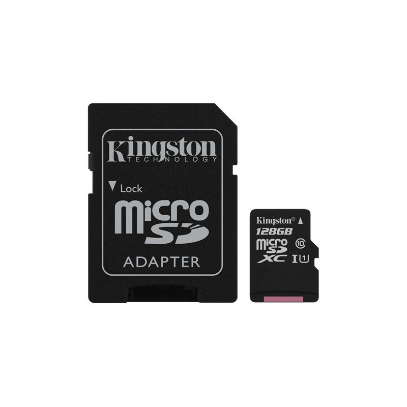 Minneskort - Kingston microSDXC + SDXC 128GB (Class 10)