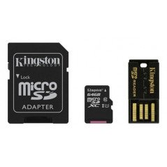 Hukommelseskort - Kingston microSDXC + SDXC 64GB (Class 10)