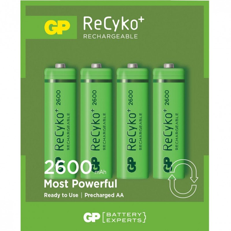 Batteri - GP 4st laddningsbara AA-batterier (2600 mAh)