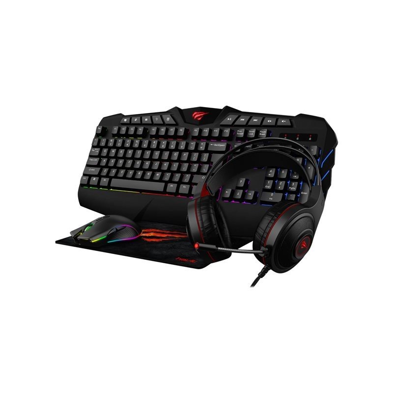 Package Gaming Keyboard & Mouse - Havit gaming-kit med tangentbord, headset, mus och musmatta