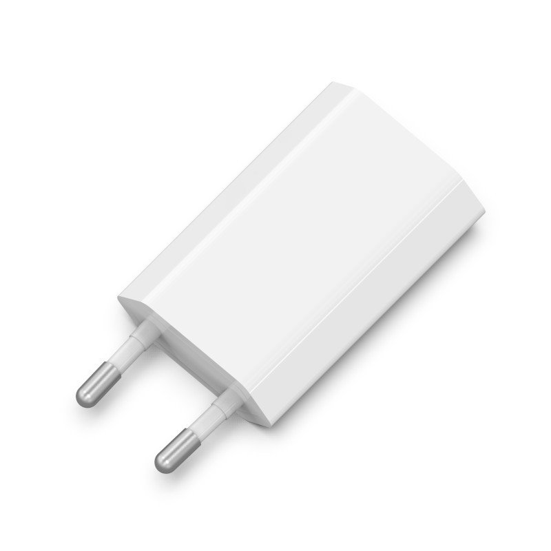 Vægladere til mobiltelefon - Strömadapter för USB-laddare (vit)