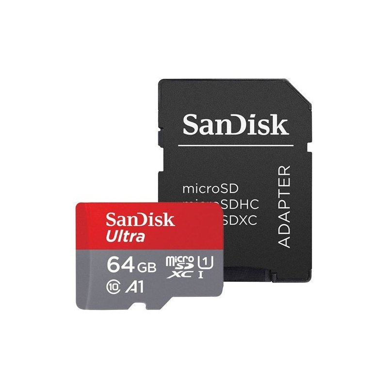 Memorycard - Sandisk Ultra microSDXC + SDXC 64GB (Class 10 UHS-I)