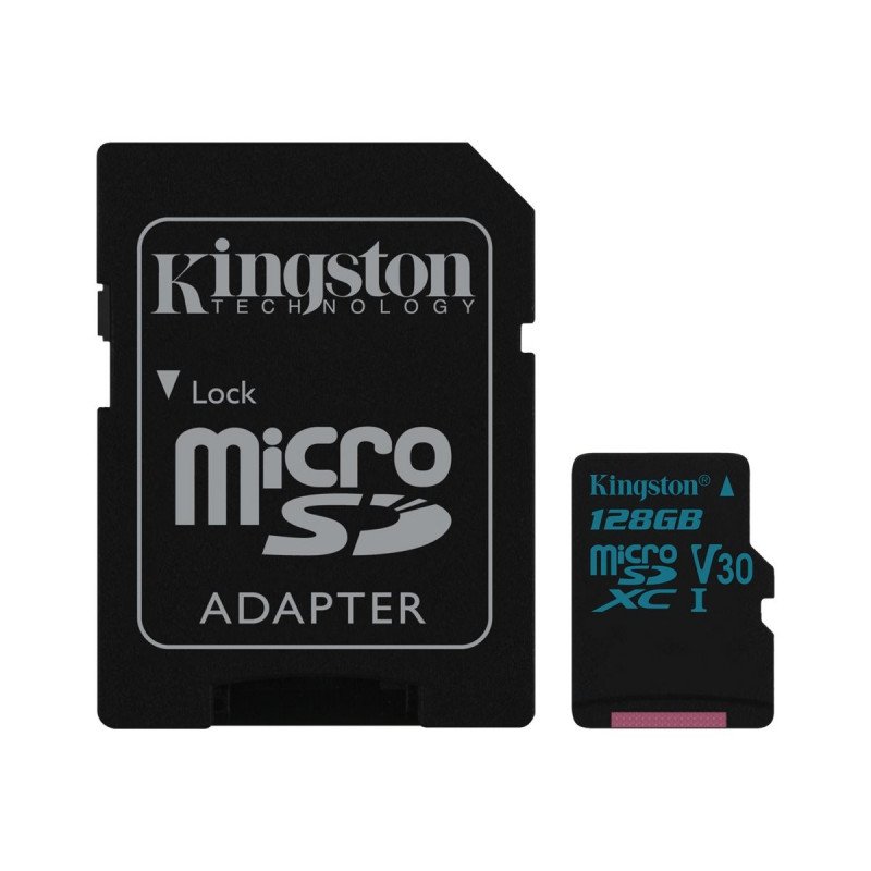 Minneskort - Kingston microSDXC + SDXC 128GB UHS-I (Class 10)