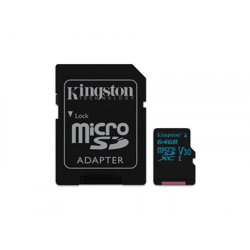 Minneskort - Kingston microSDHC + SDHC 64GB UHS-I (Class 10)