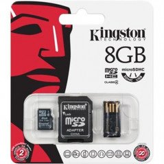 Minneskort - Kingston minneskort MicroSDHC + SDHC 8GB (Class 4)