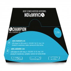 Väggladdare surfplatta - Champion strömadapter för USB-laddare 2.4A
