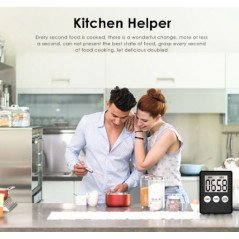 Køkkenudstyr - Digitalt køkkenur med magnet i pink