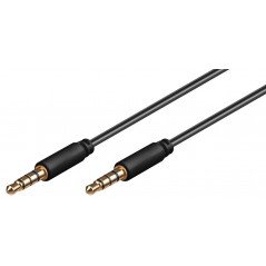 Data cable and adapter - 3.5mm ljudkabel 4-pol hane till hane (svart)