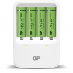 Battery - GP Batteriladdare för AA och AAA med 4st AA-batterier