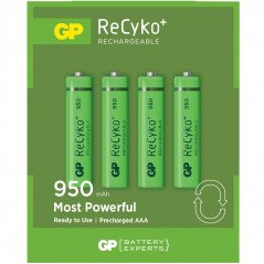 Batteri - GP ReCyko 4st laddningsbara AAA-batterier (950 mAh)