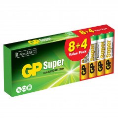 Batteri - GP Super Alkaline AAA 8+4-pack AAA-batterier