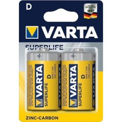 Batteri - Varta Superlife D-batterier R20 2-pack