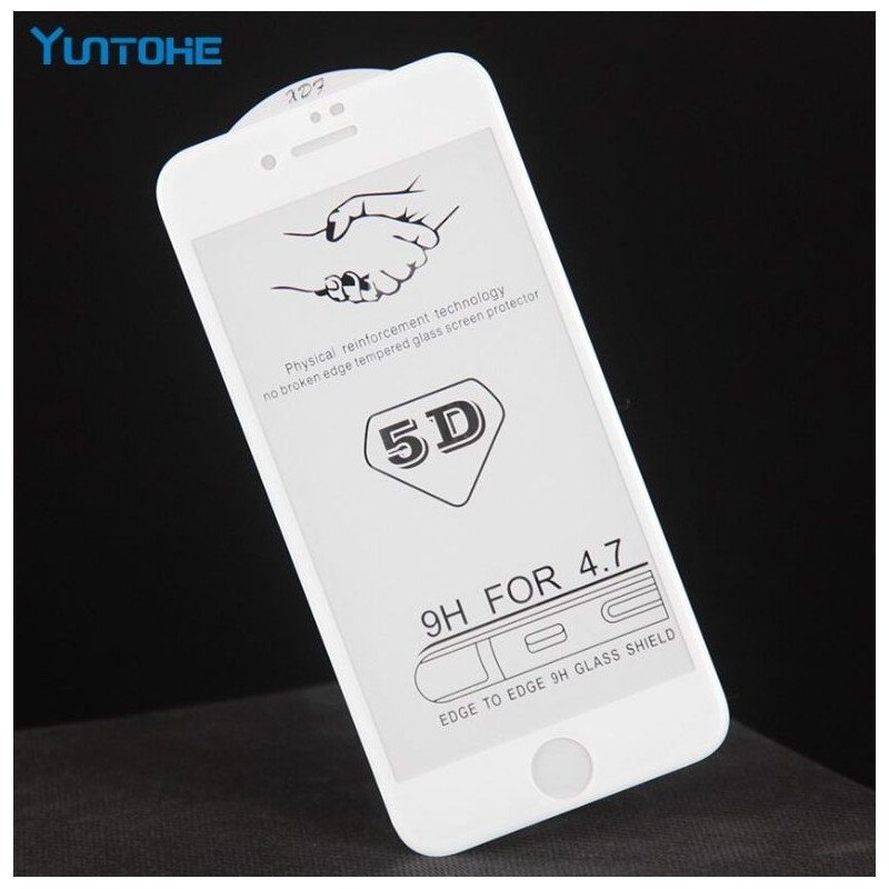 Skärmskydd - 5D Skärmskydd av härdat glas till iPhone 8 Vit