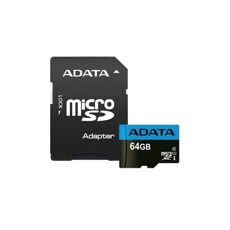Memorycard - Adata microSDHC + SDHC 64GB (Class 10)