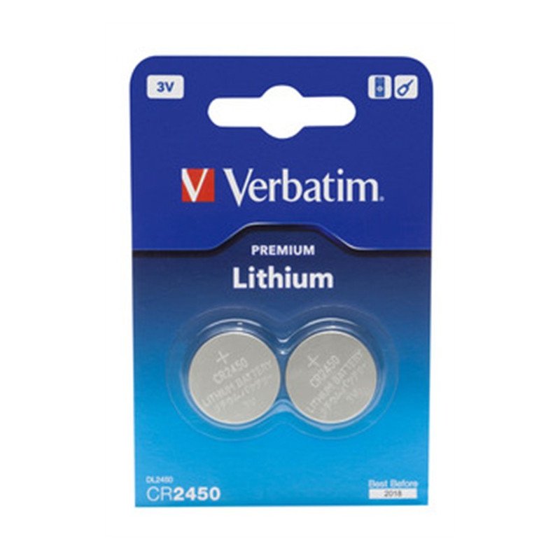 Elektrisk tilbehør - Verbatim CR2450 knappcellsbatterier