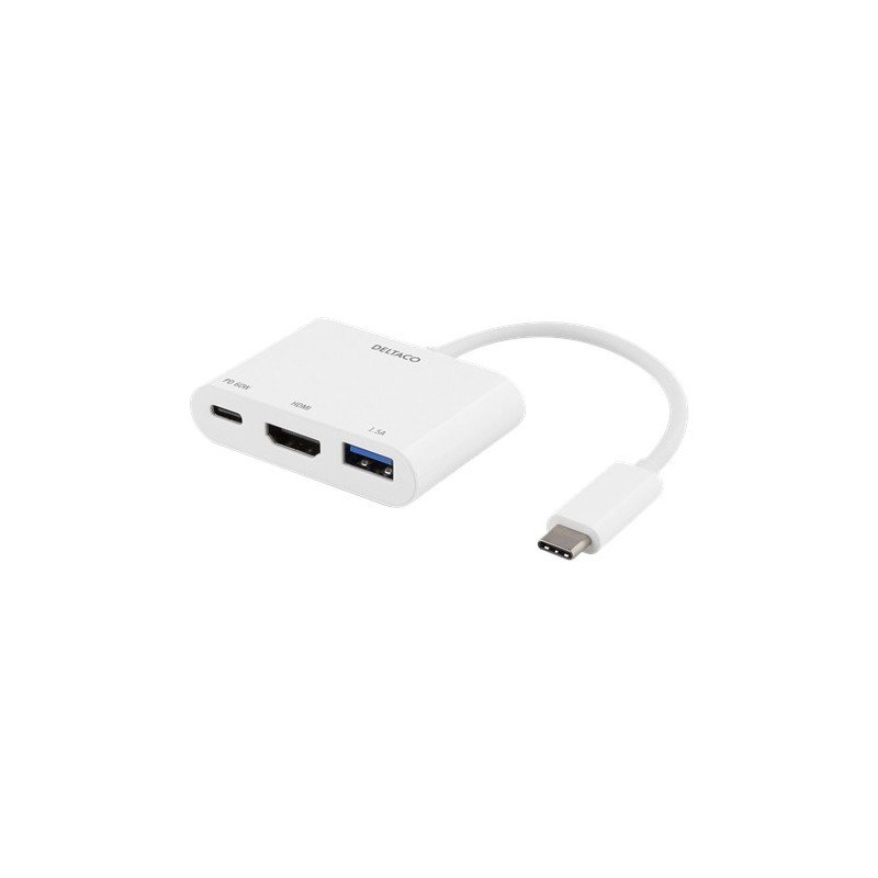 Skærmkabel & skærmadapter - USB-C Multiport till HDMI-adapter med USB-port och USB-C-laddport