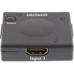 Skärmkabel & skärmadapter - Deltaco HDMI-switch med tre ingångar