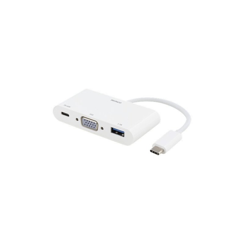 USB-C - USB-C Multiport till VGA-adapter med extra USB-port