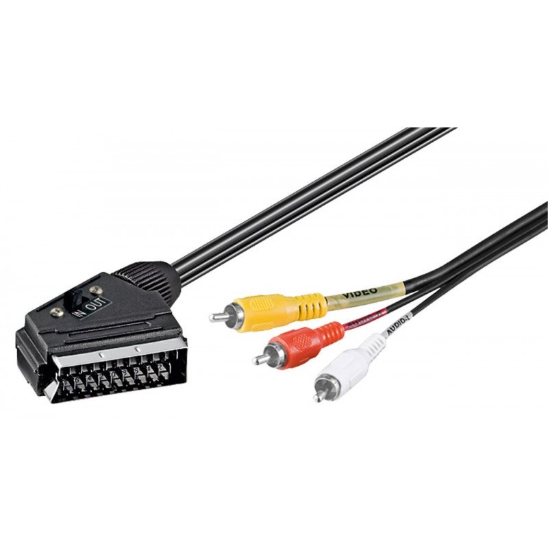 TV-tilbehør - SCART til 3xRCA-kabel 2 meter