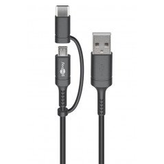 Goobay USB 2.0 till Micro-USB och USB-C med adapter