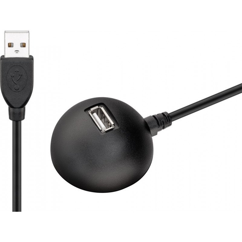 USB-kablar & USB-hubb - USB 2.0 förlängningskabel med stabil 1-ports hubb