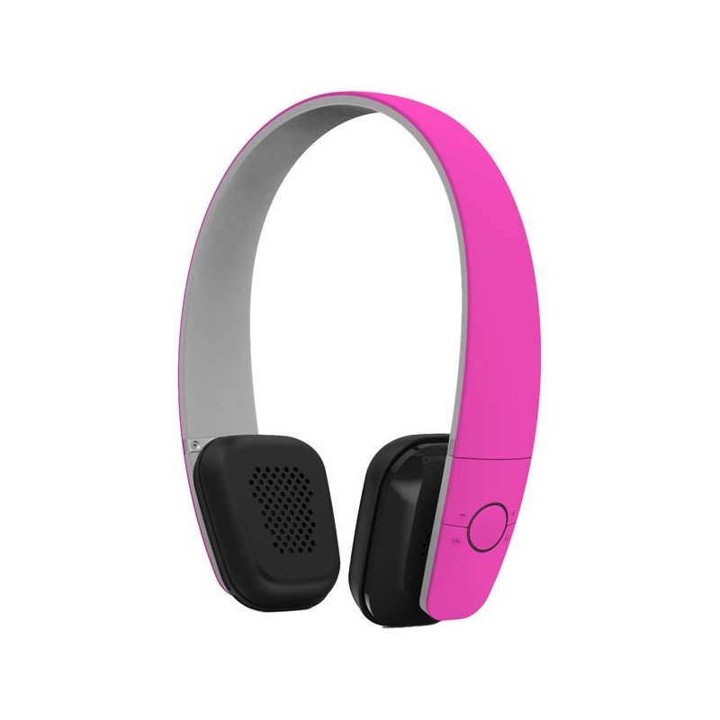 Over-ear - F1 Vita bluetooth-headset i stilren rosa färg