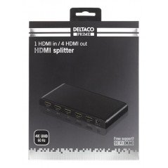 Skärmkabel & skärmadapter - Deltaco HDMI-splitter 1 till 4 utgångar