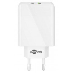 Opladere og kabler - Goobay Power Adapter med 2xUSB Quick Charge QC3.0 28W 2A