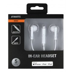Headset & Earphones - Streetz In-ear Lightning headset för iPhone (MFi)