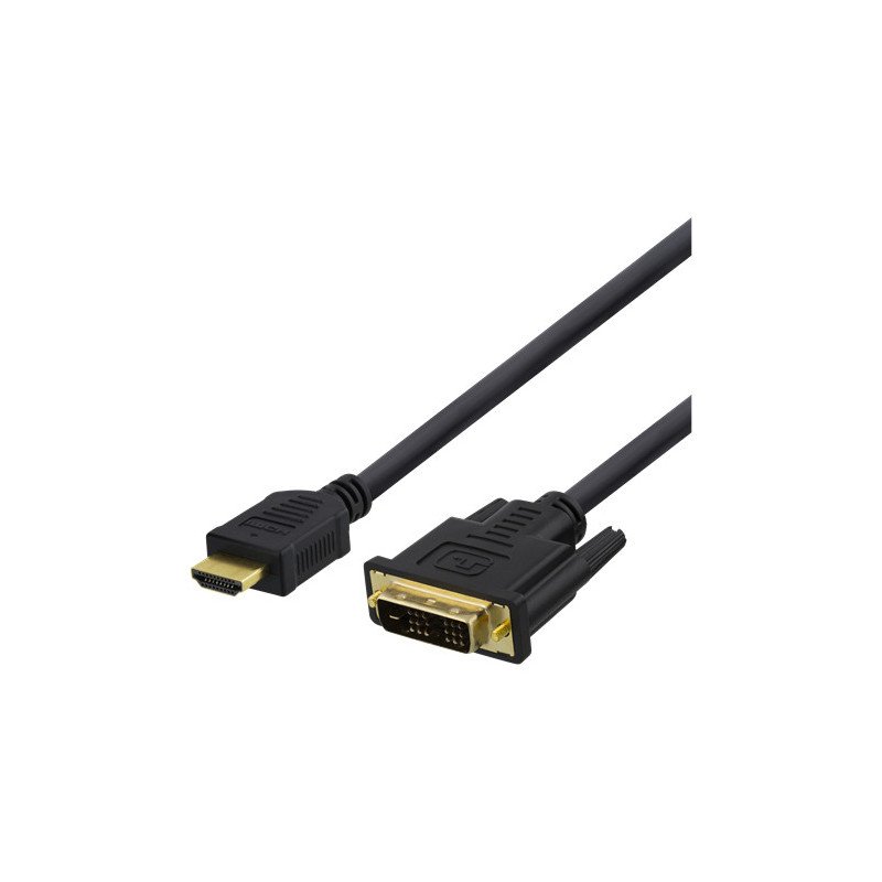Skærmkabel & skærmadapter - DELTACO HDMI till DVI-kabel 1m