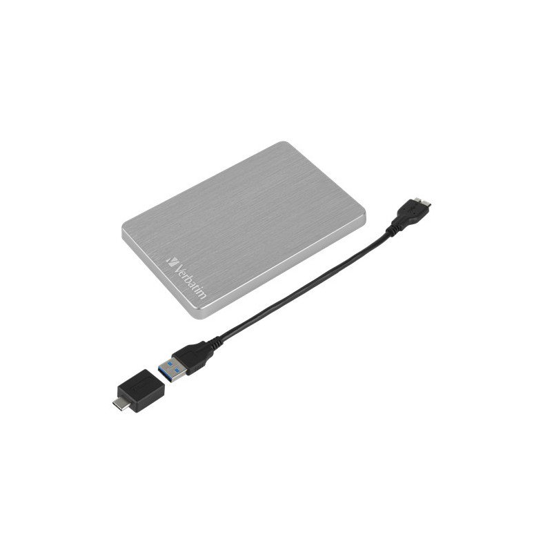 2,5" ekstern harddisk - Verbatim extern hårddisk 1000GB USB 3.2 ALU Slim