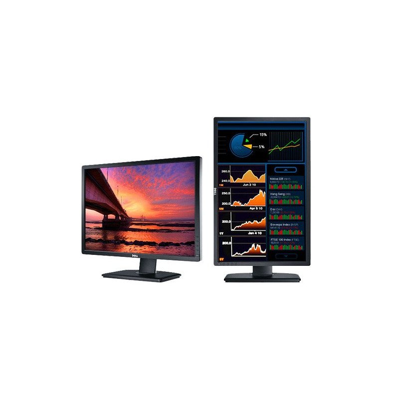 Used computer monitors - Dell 24" U2412M LED-skärm med IPS-panel (beg med repor)