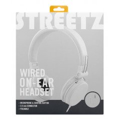 Over-ear - Streetz hörlurar med mikrofon i flera färger Svart/Vit/Rosa/Blå