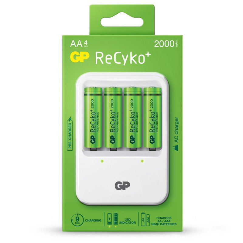 Batteri - GP Batteriladdare för AA och AAA med 4st 2000 mAh AA-batterier